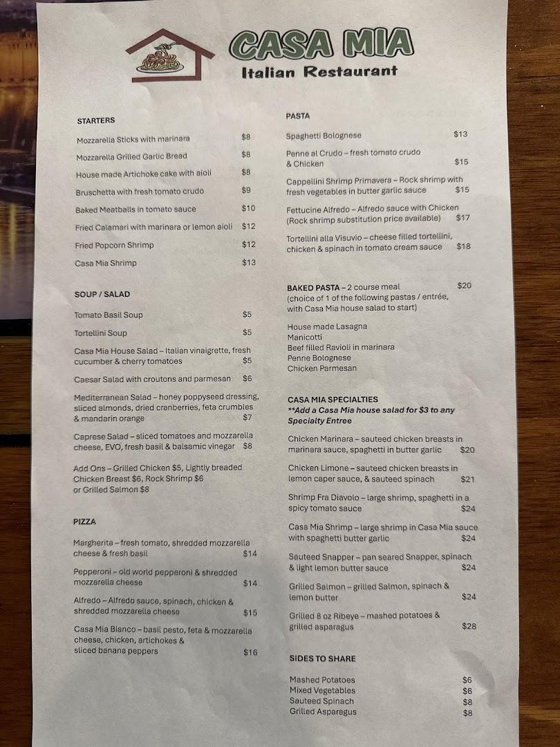 Casa Mia Italian restaurant
