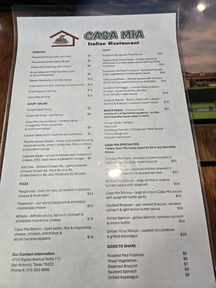 Casa Mia Italian restaurant Menu image 3