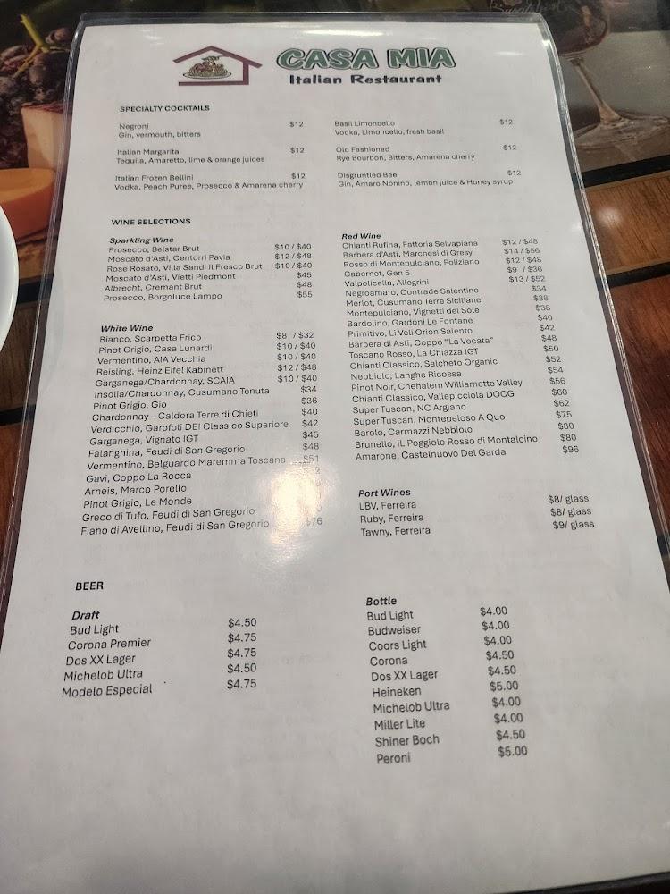 Casa Mia Italian restaurant Menu image 4